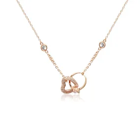 Interlocking Heart & Ring Necklace