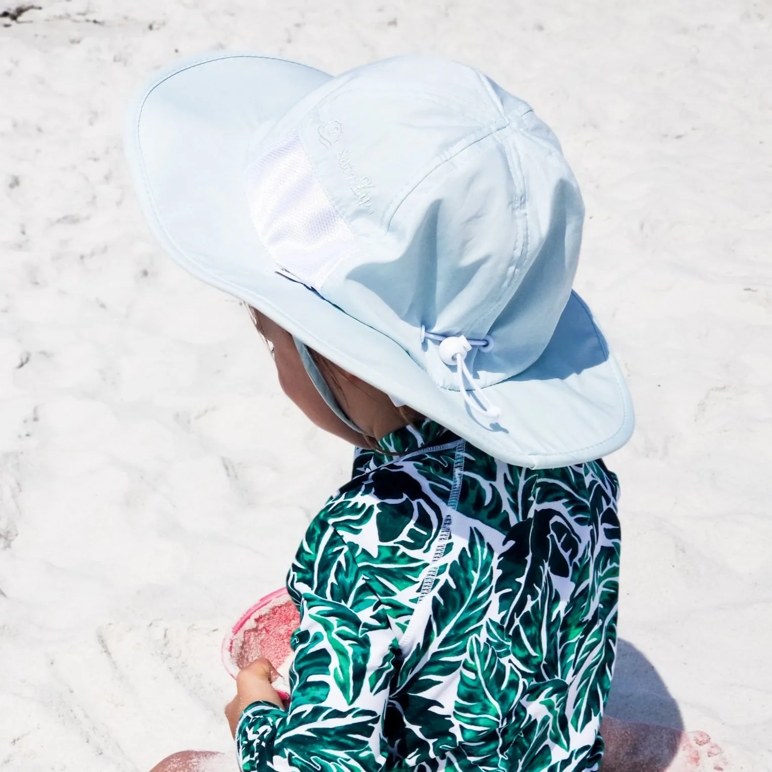 Kids Wide Brim Sun Hat "Fun Sun Day Play Hat" - Aqua