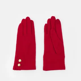 Lauren Ralph Lauren Two Button Gloves in Martin Red