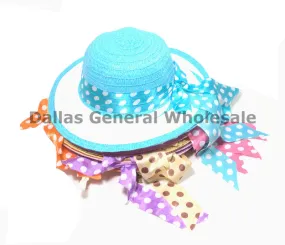 Little Girls Polka Dot Straw Hats Wholesale