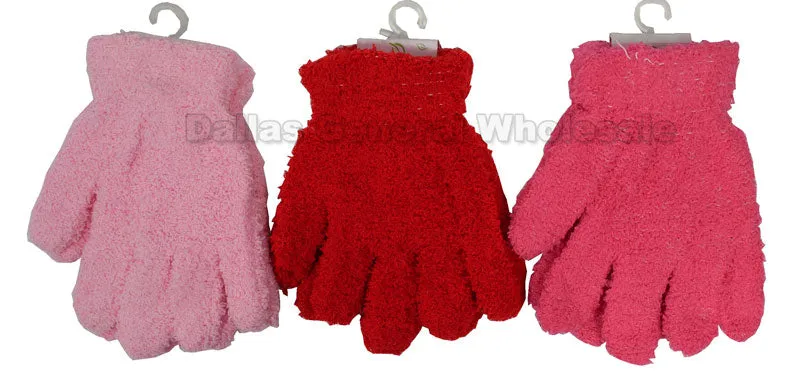 Little Kids Fuzzy Gloves Wholesale