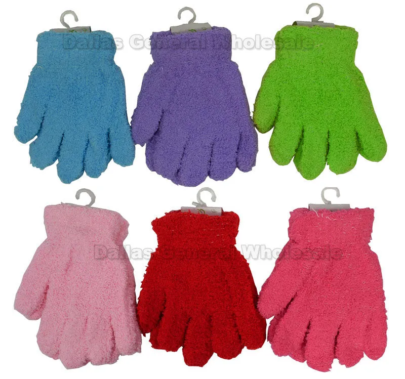 Little Kids Fuzzy Gloves Wholesale