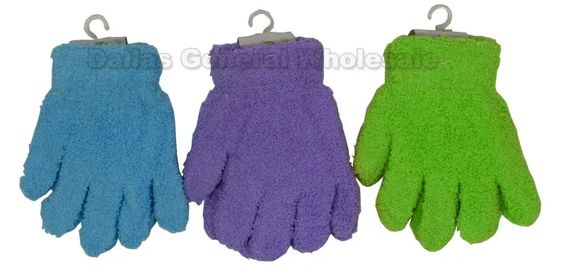 Little Kids Fuzzy Gloves Wholesale