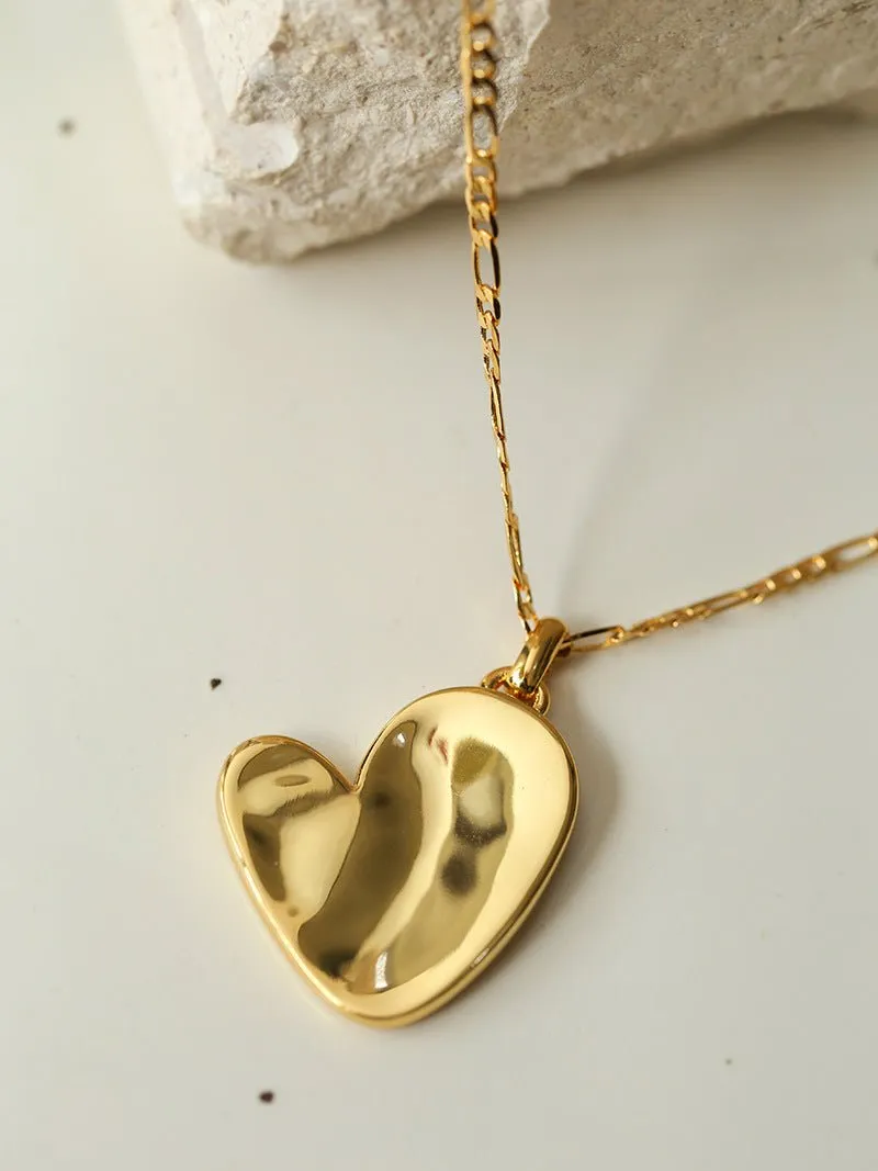 Metal Style Versatile Heart Pendant Necklace