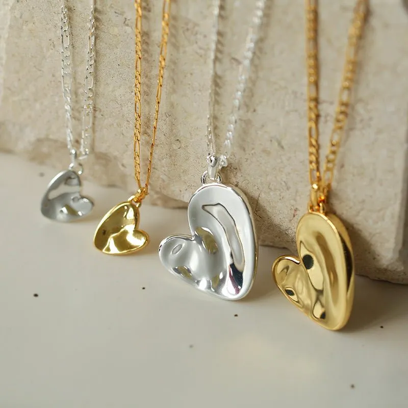 Metal Style Versatile Heart Pendant Necklace