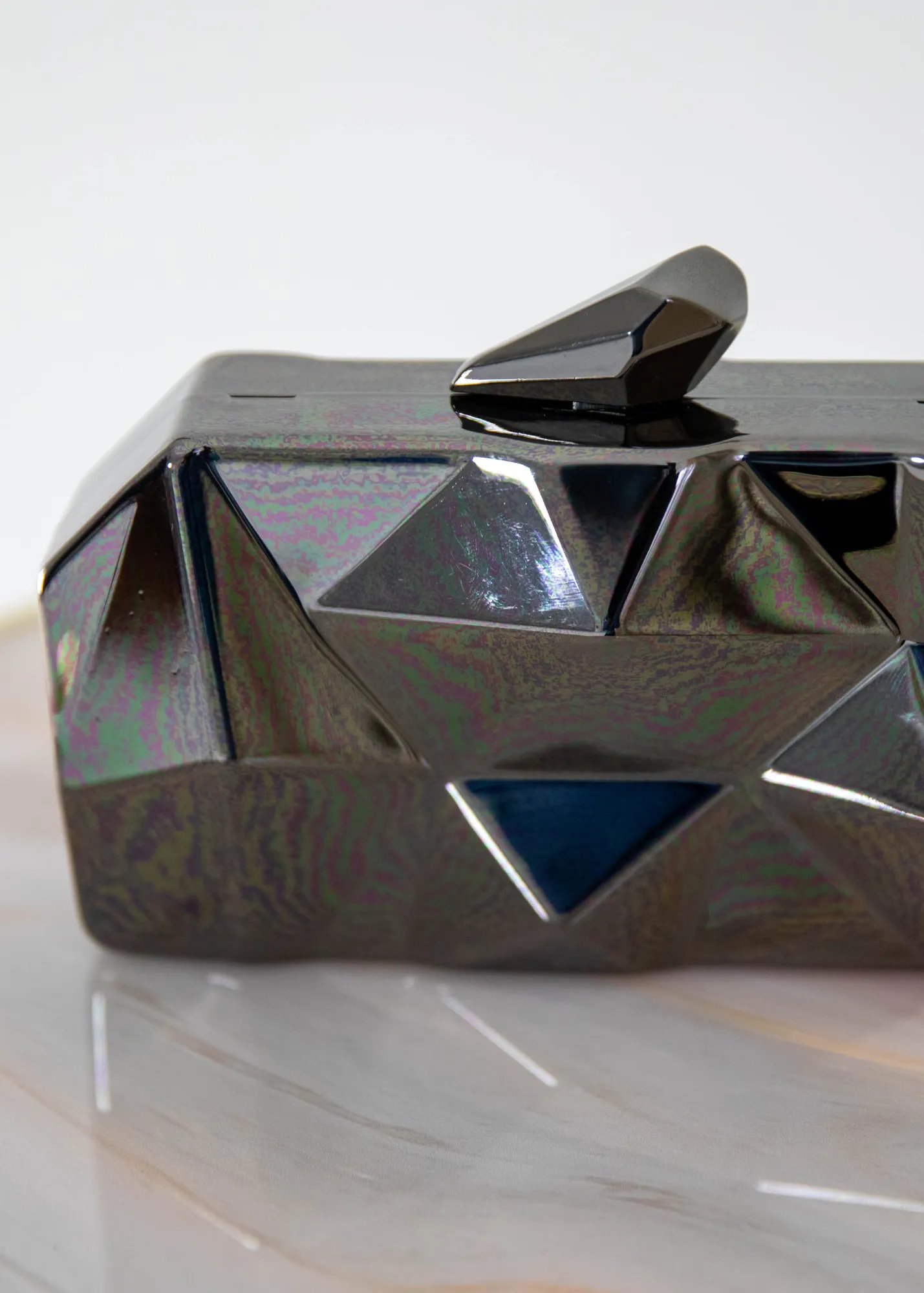 Metallic Geometric Clutch Purse