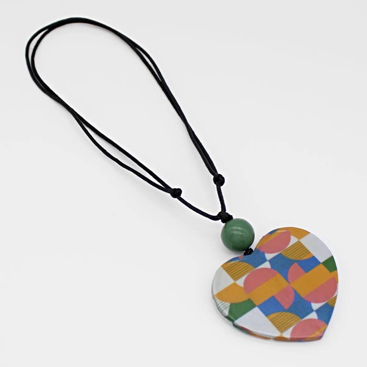 Multi Color Geometric Heart Pendant Necklace