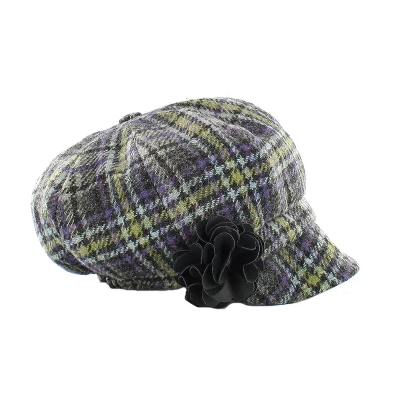 Newsboy Hat - Purple Multi Plaid