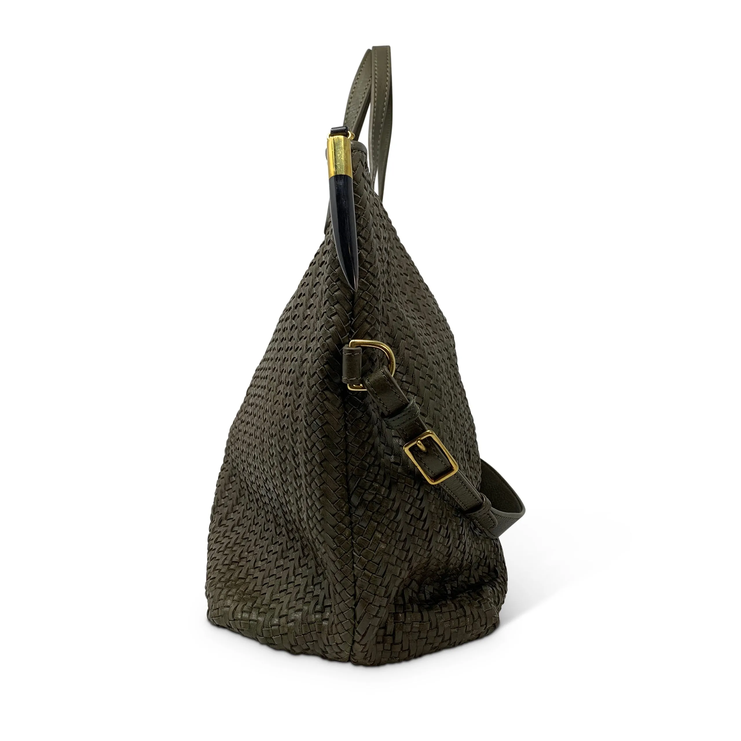 Olive Woven Morleigh Foldover Tote