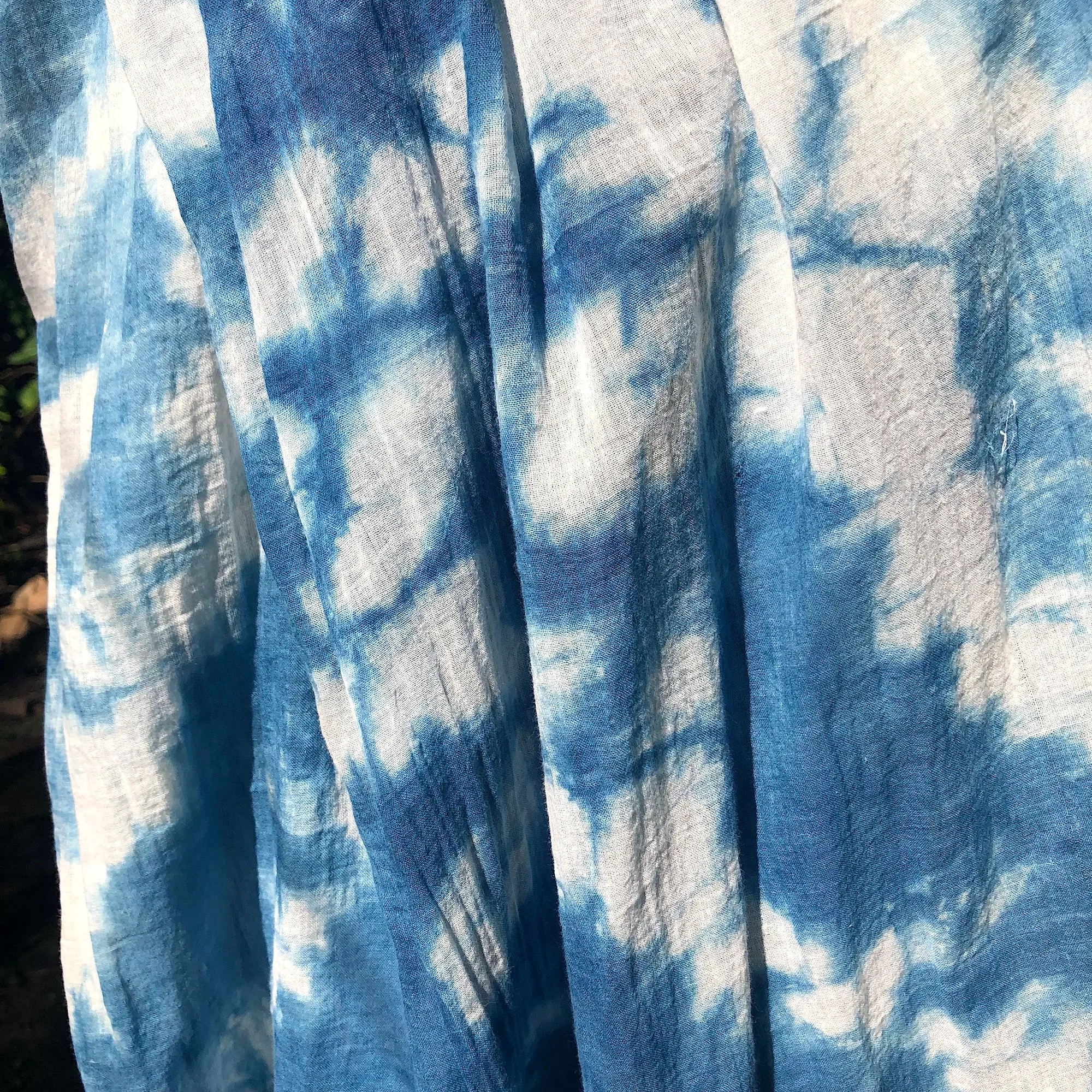 Oversize Organic Cotton Indigo Scarf