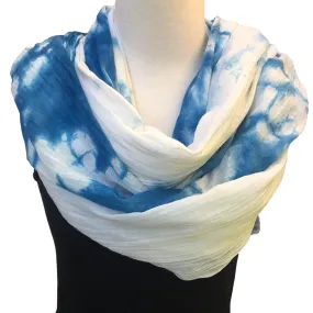 Oversize Organic Cotton Indigo Scarf