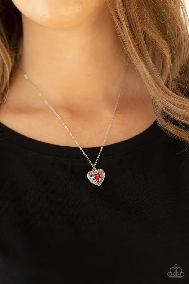 Paparazzi Necklace ~ Treasures of the Heart - Red