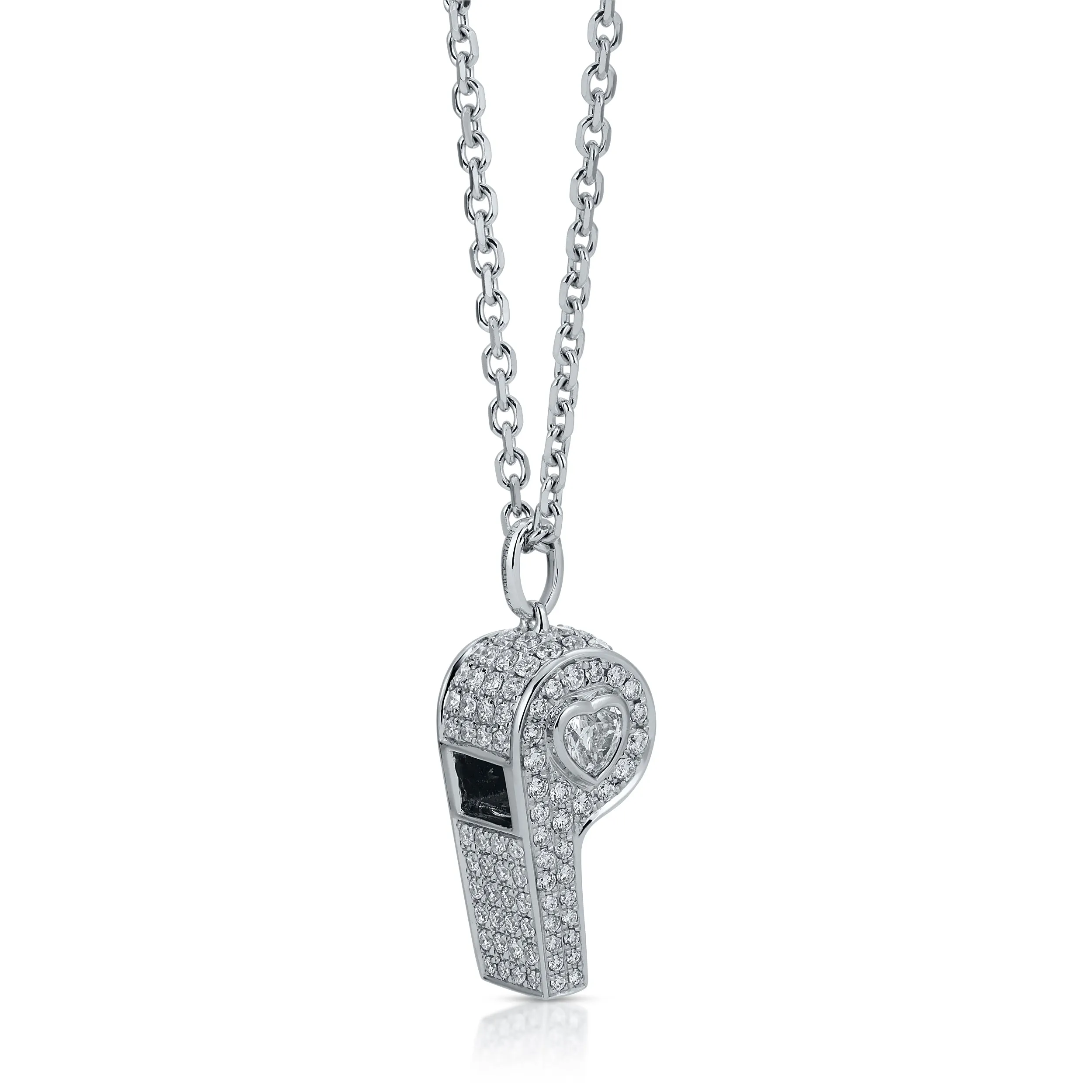 PAVE DIAMOND BABY WHISTLE WITH HEART DIAMOND