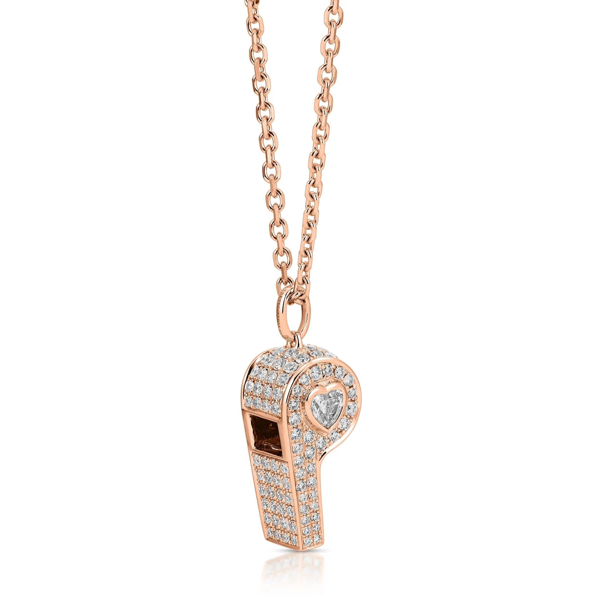 PAVE DIAMOND BABY WHISTLE WITH HEART DIAMOND