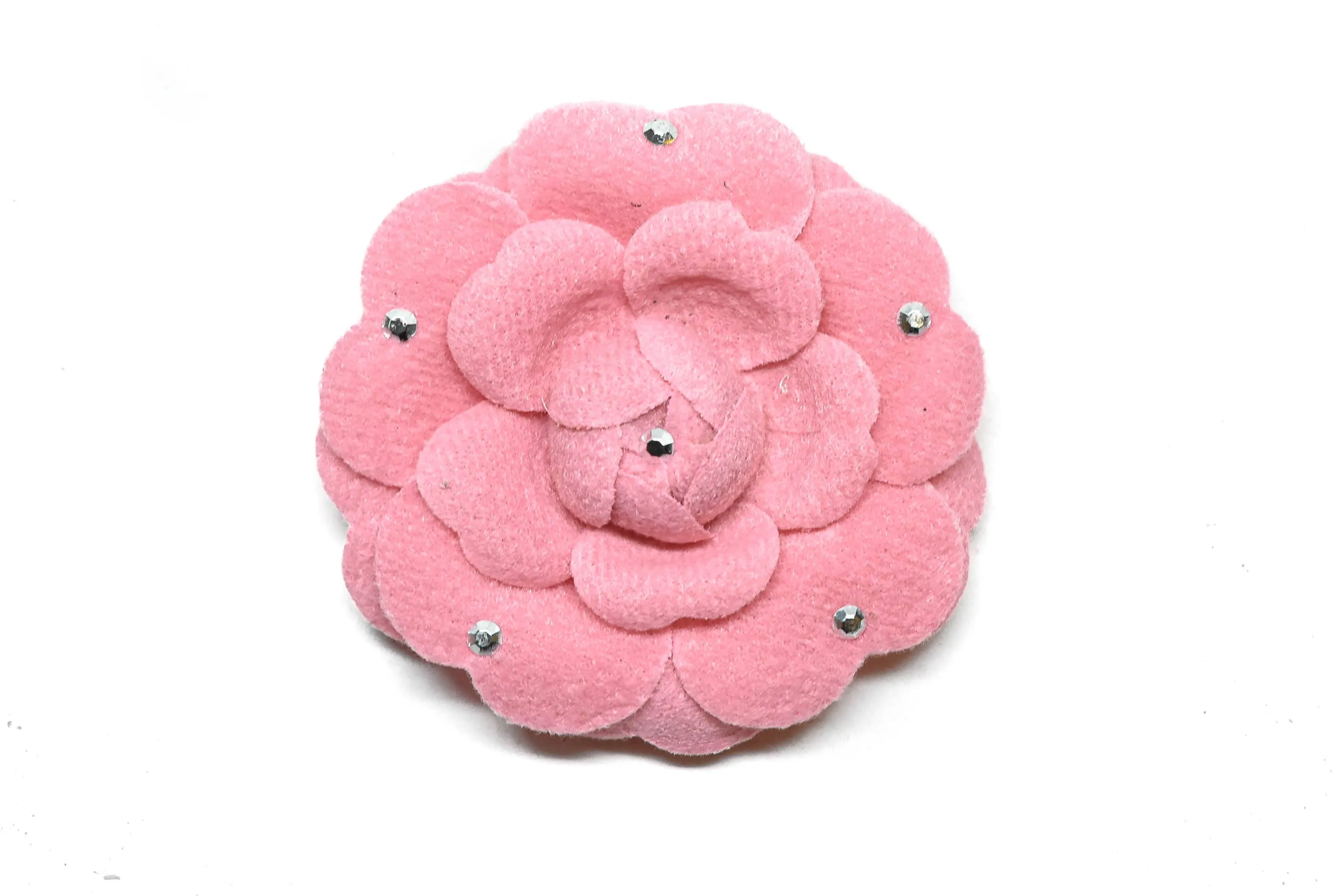 Pink Rose Pin with Rhinestone 2.75" - 1 Piece