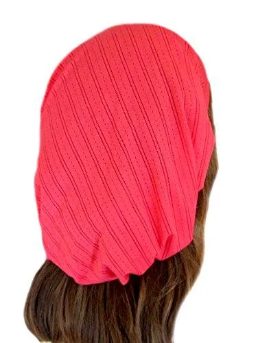 Pre-Tied Cotton Snood Wrap - Head Scarf Hat for Cancer and Chemo in 30 Different Colors and Patterns (Hot Pink - 019)