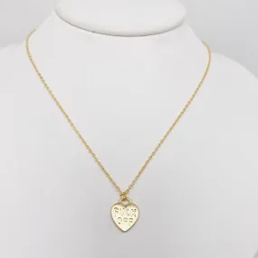 "Fuck Off" Heart Pendant Necklace in Gold