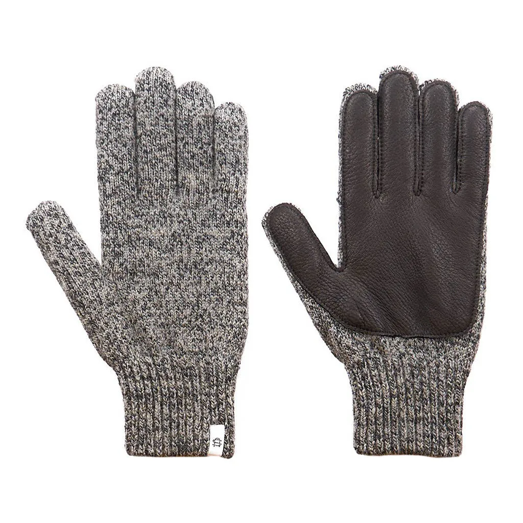 Ragg Wool and Natural Deerskin Gloves