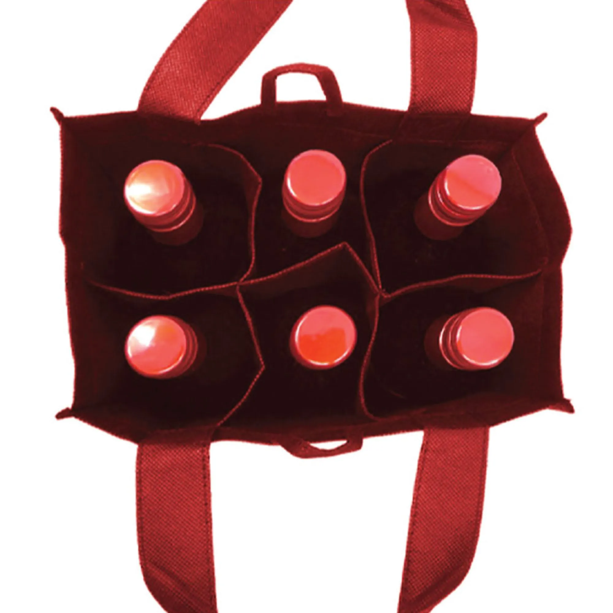 Reusable Non-Woven 6-Bottle Wine Carrier Bag | 80GSM, 27L