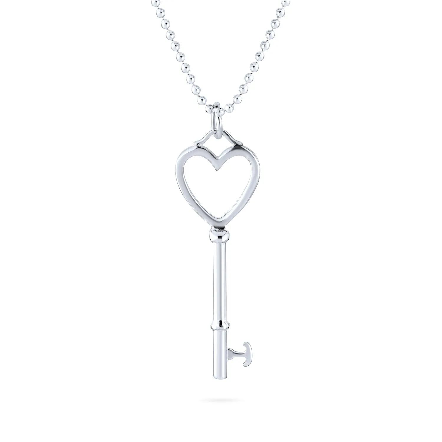 Romantic Key to Your Heart Pendant Necklace in 14K Gold Plated Silver