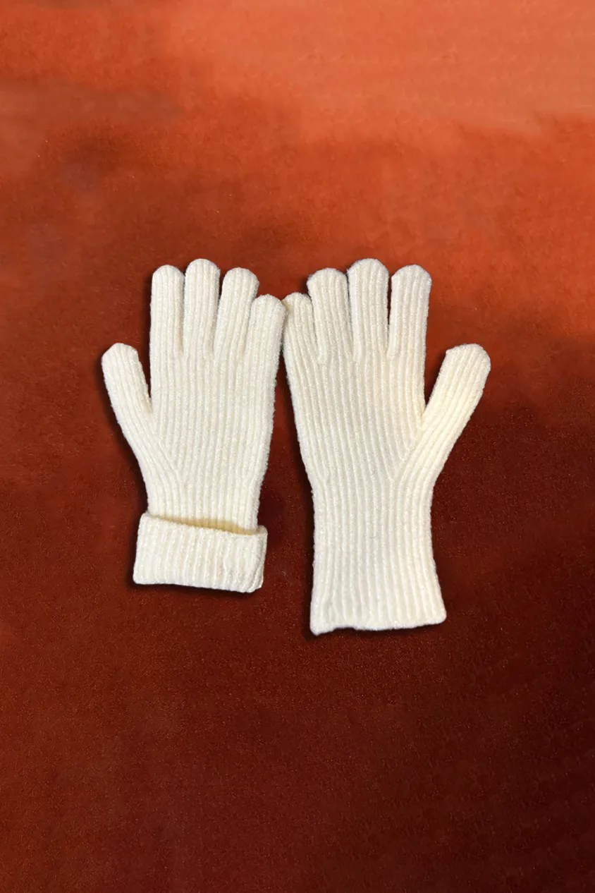 Seamless Washable Wool Knit Winter Gloves