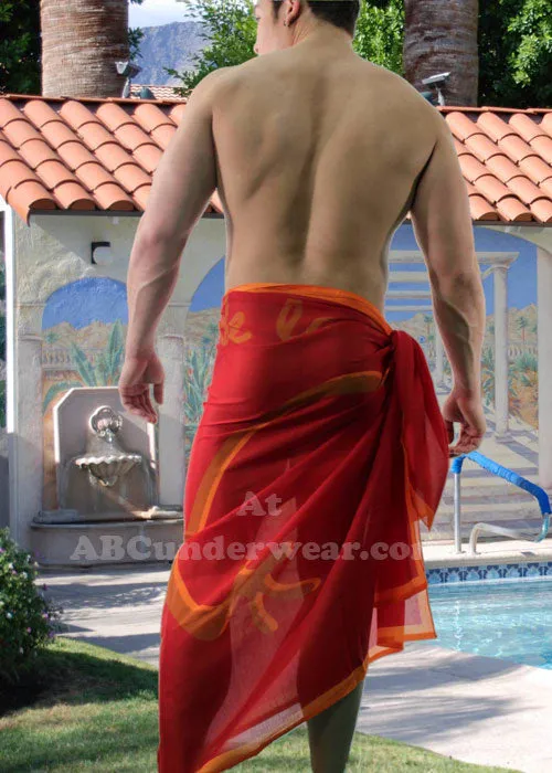 Sheer Red Gecko Sarong - BLOWOUT SALE!