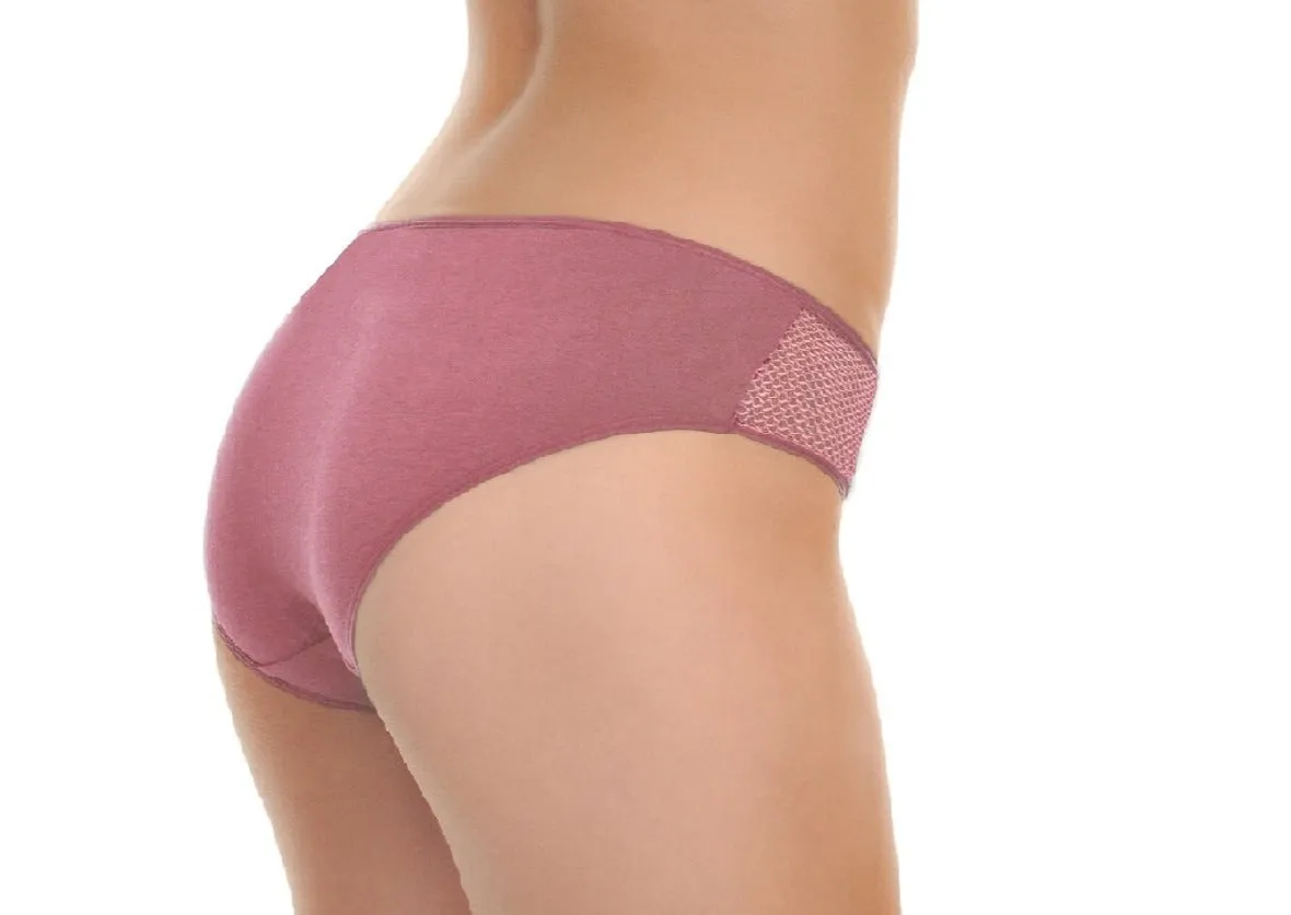 Sheer Side Stretchy Cotton Bikini Panties