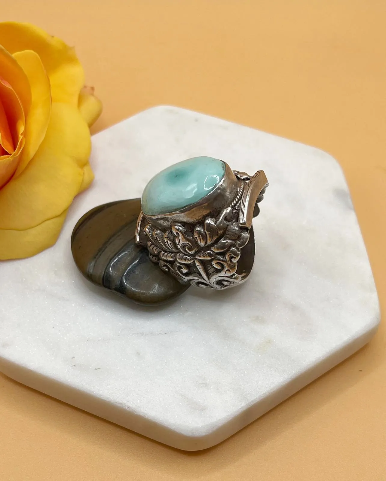 Sterling Silver Tibetan Gemstone Ring