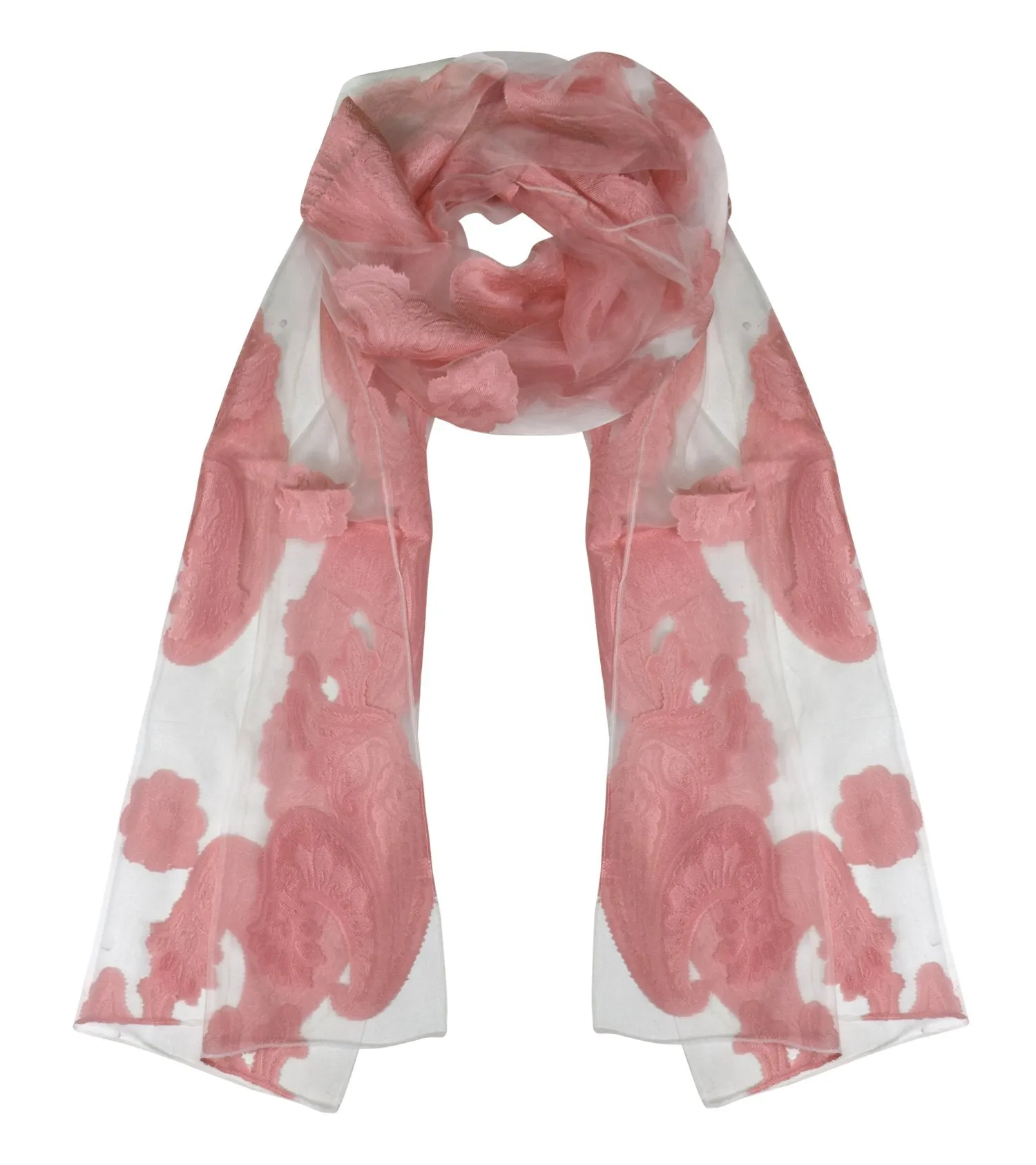 Summer Fashion Lightweight Floral Embroidered Burnout Scarf