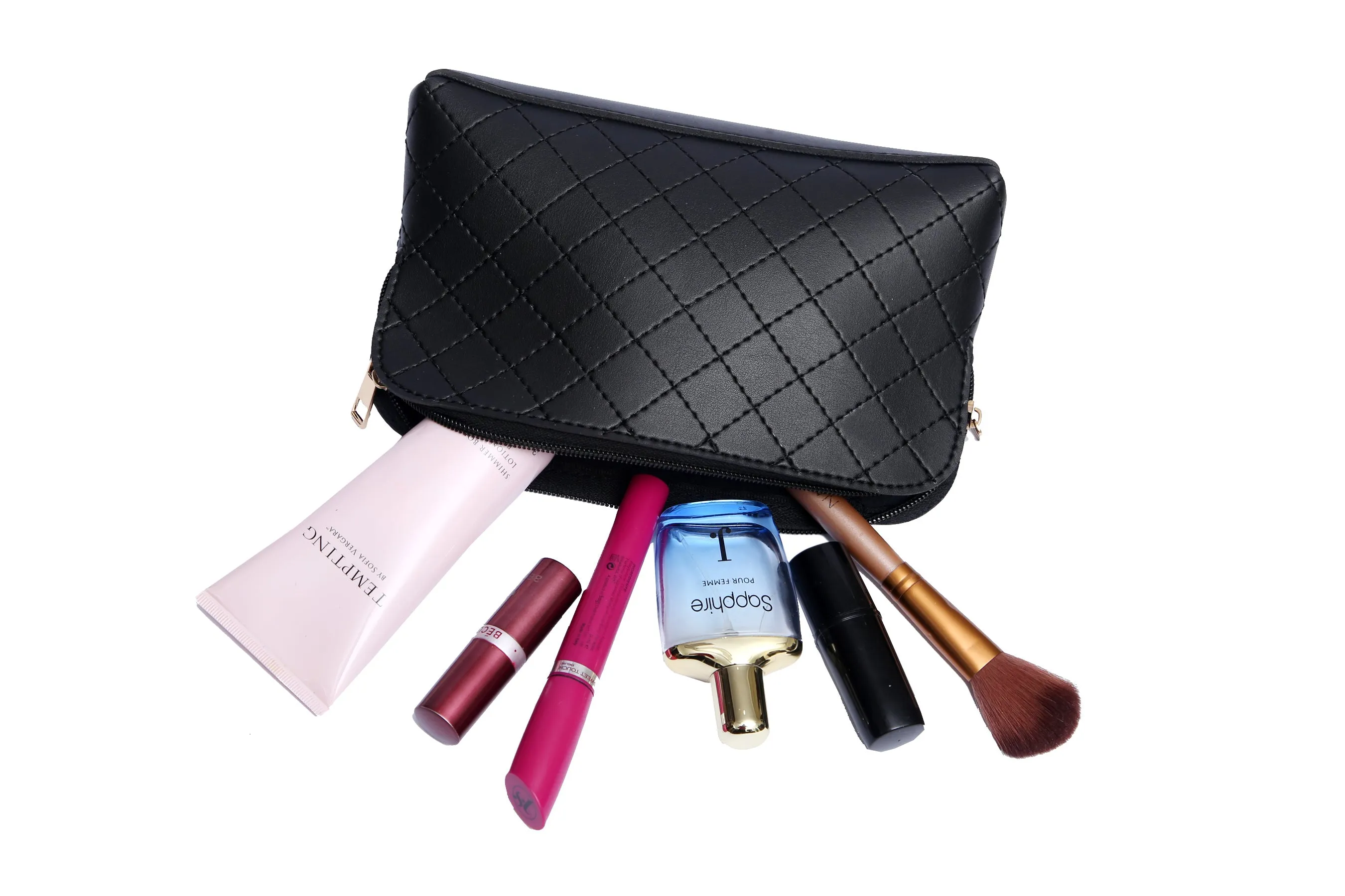 TULIP MAKEUP POUCH BLACk