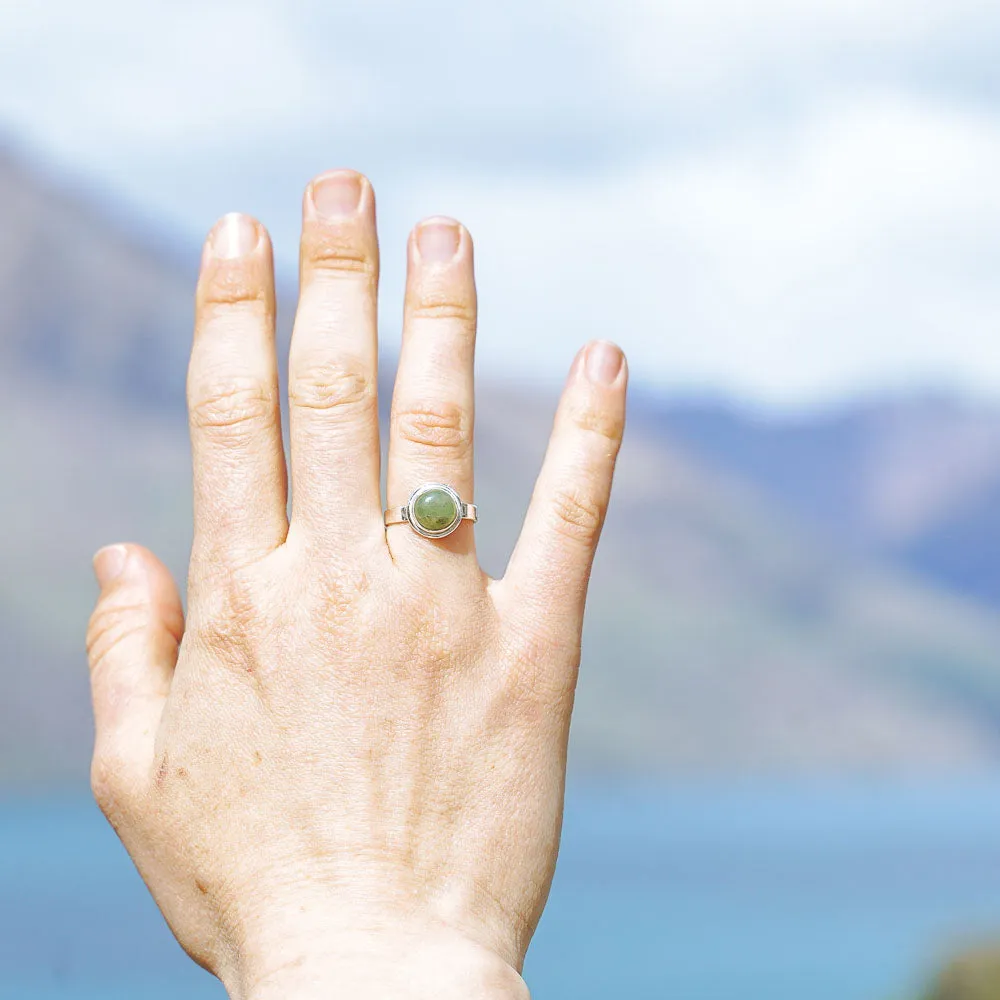 Wakatipu Greenstone Sterling Silver Ring