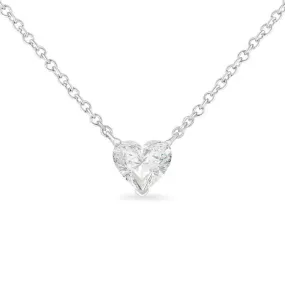 White Gold 1/4 Cttw Lab Grown Heart Shape