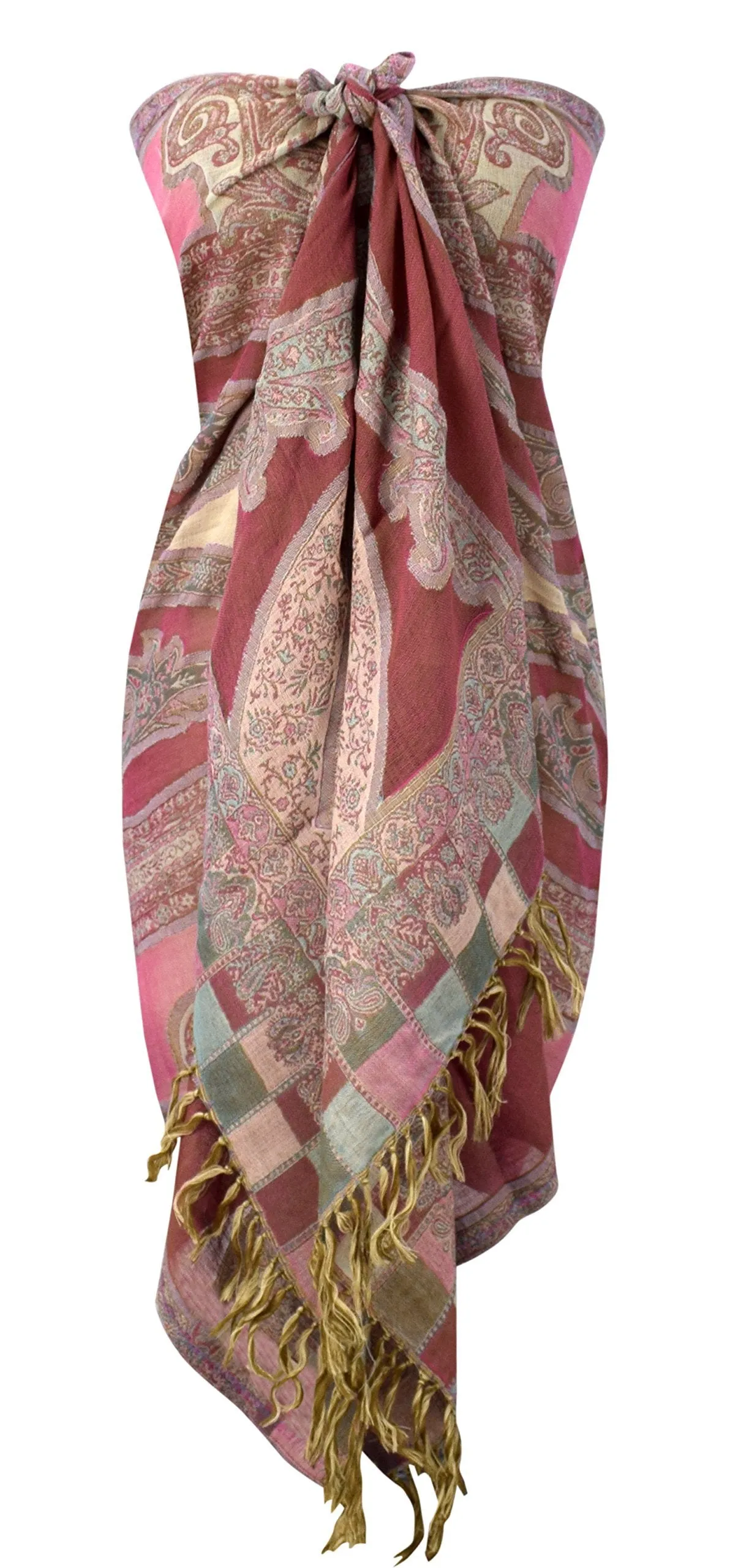 Womens Elegant Sheer Handmade Paisley Damask Pashmina Shawl Scarf