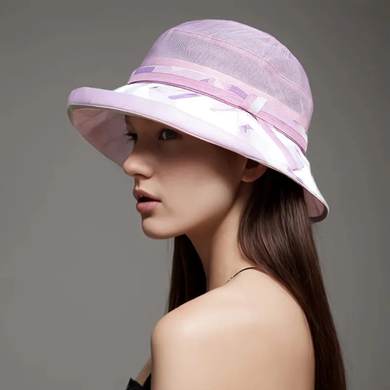 Women's Silk Summer UV Protection Sunshade Travel Sun Hat