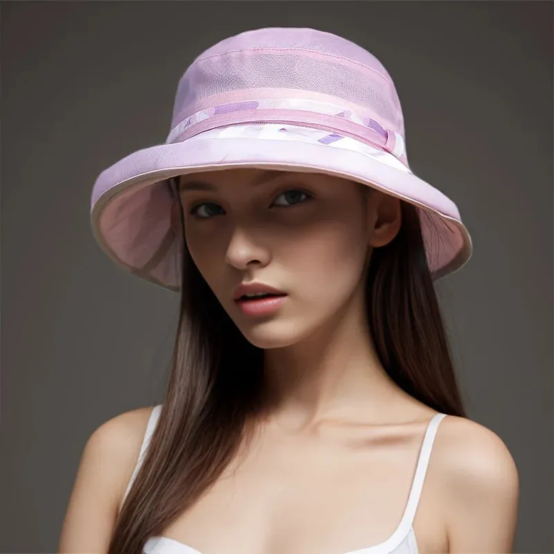 Women's Silk Summer UV Protection Sunshade Travel Sun Hat